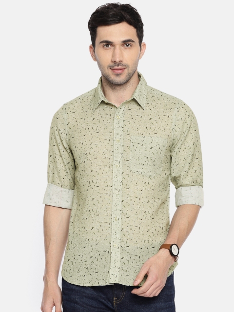

Anouk Men Green Regular Fit Printed Casual Shirt
