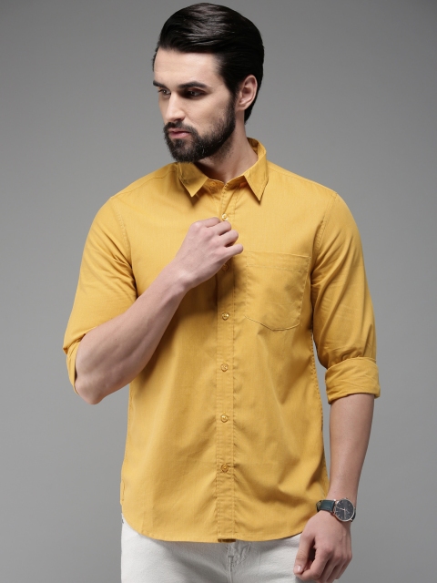 

Anouk Men Mustard Yellow Regular Fit Checked Casual Shirt