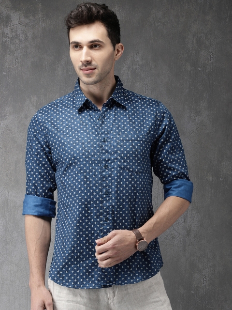 

Anouk Men Blue Regular Fit Printed Casual Shirt
