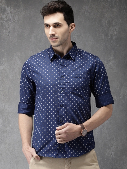 

Anouk Men Blue Regular Fit Printed Casual Shirt