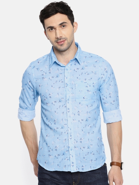 

Anouk Men Blue Regular Fit Printed Casual Shirt