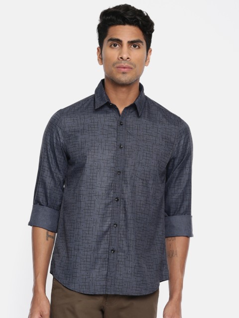 

Anouk Men Navy Blue Regular Fit Printed Casual Shirt
