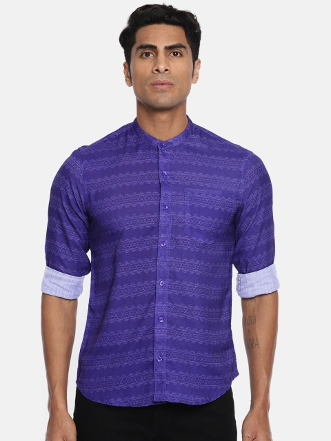 

Anouk Men Blue Regular Fit Printed Casual Shirt