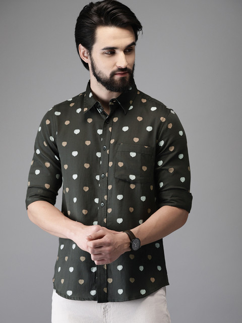 

Anouk Men Black Printed Regular Fit Casual Shirt
