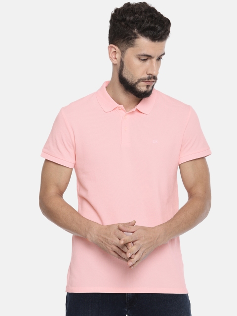 

Calvin Klein Jeans Men Pink Solid Polo Collar T-shirt