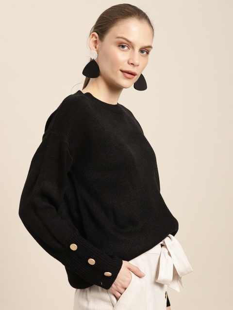 

her by invictus Women Black Solid Sweater