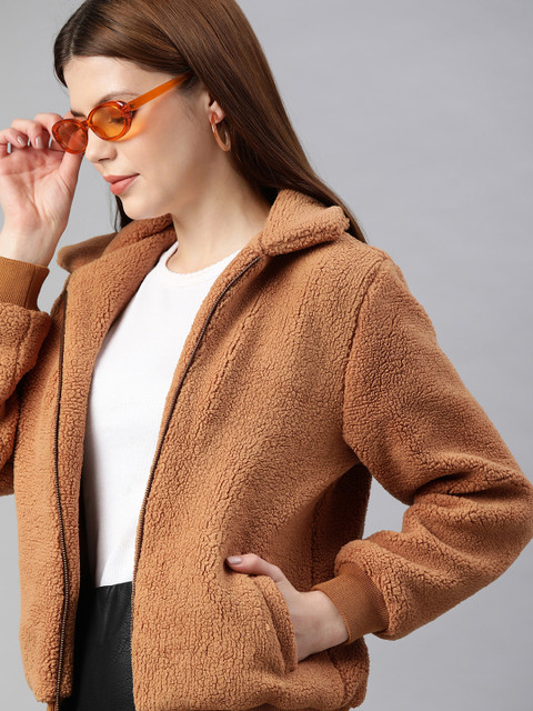 

all about you Women Tan Brown Solid Bomber