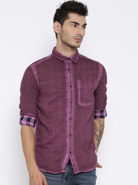 

Jack & Jones Burgundy Washed Casual Shirt
