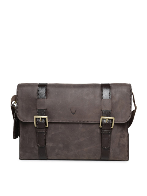 

Hidesign Men Coffee Brown Solid Leather Messenger Bag