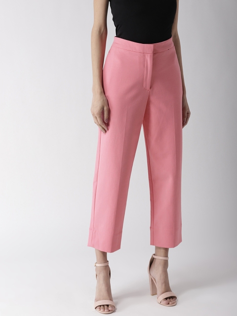 

Marks & Spencer Women Pink Straight Fit Solid Trousers