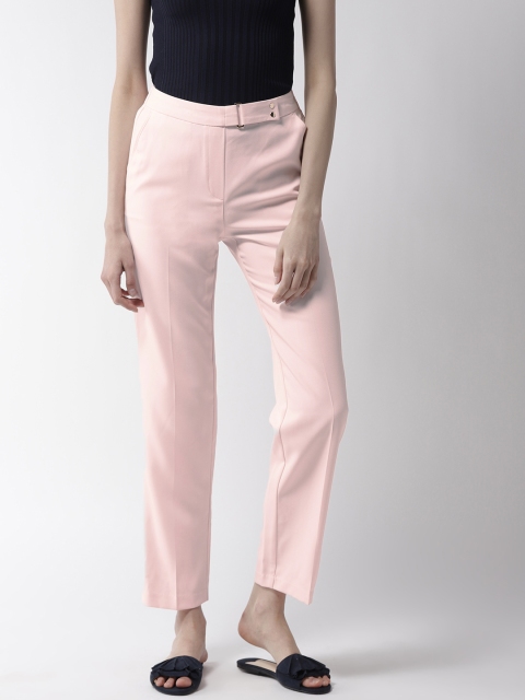 

Marks & Spencer Women Pink Straight Fit Solid Trousers