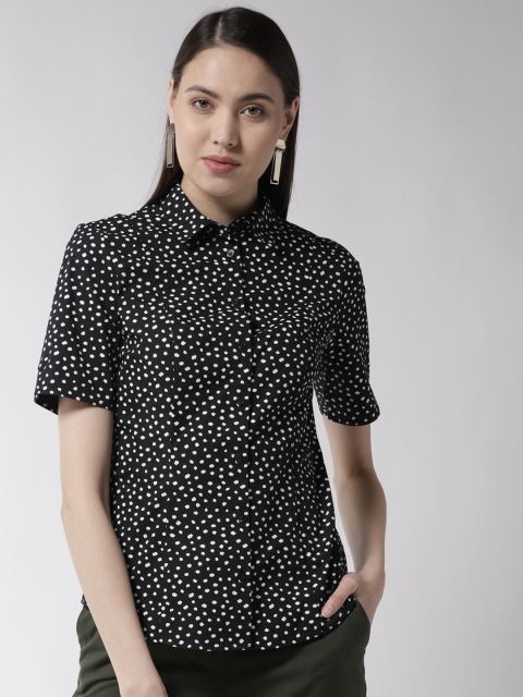 

Marks & Spencer Women Black & White Regular Fit Printed Casual Shirt