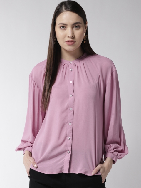 

Marks & Spencer Women Purple Regular Fit Solid Casual Shirt