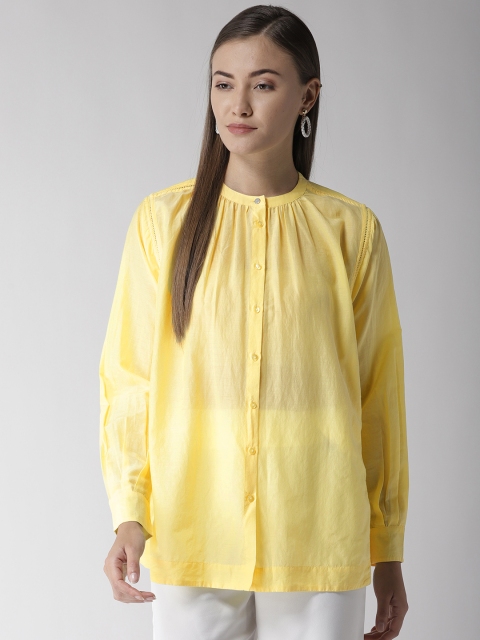 

Marks & Spencer Women Yellow Solid Semi-Sheer Regular Fit Casual Shirt