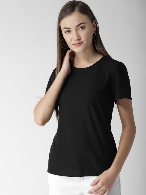 

Marks & Spencer Women Black Self Design Top