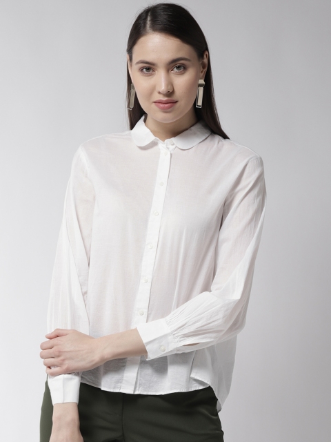 

Marks & Spencer Women White Regular Fit Solid Semi-Sheer Casual Shirt