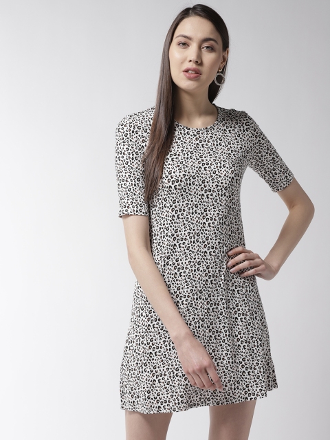 

Marks & Spencer Women White & Black Printed A-line Dress