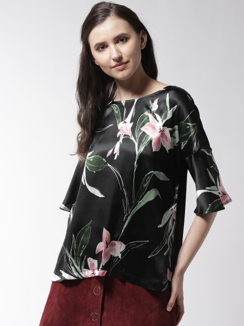 

Marks & Spencer Women Black & Green Printed Top