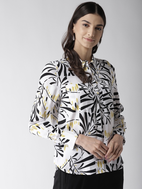 

Marks & Spencer Women White & Black Printed Regular Fit Casual Shirt