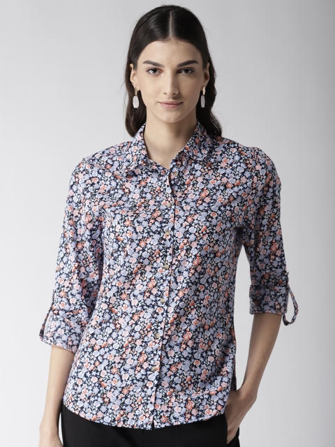 

Marks & Spencer Women Navy Blue & White Regular Fit Printed Casual Shirt