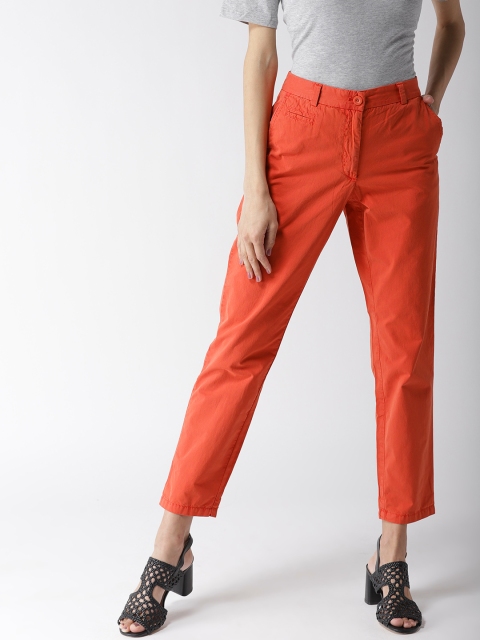 

Marks & Spencer Women Orange Regular Fit Solid Cropped Chinos
