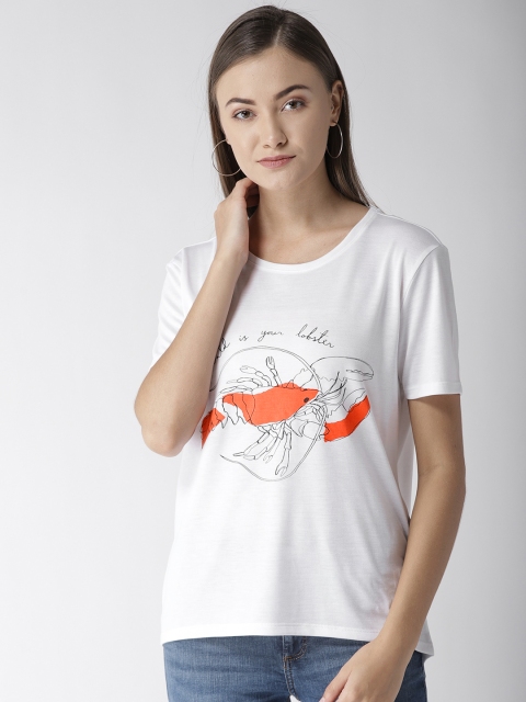 

Marks & Spencer Women White Printed Round Neck T-shirt