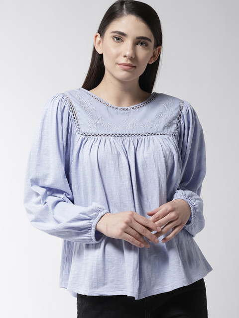 

Marks & Spencer Women Blue Solid A-Line Top