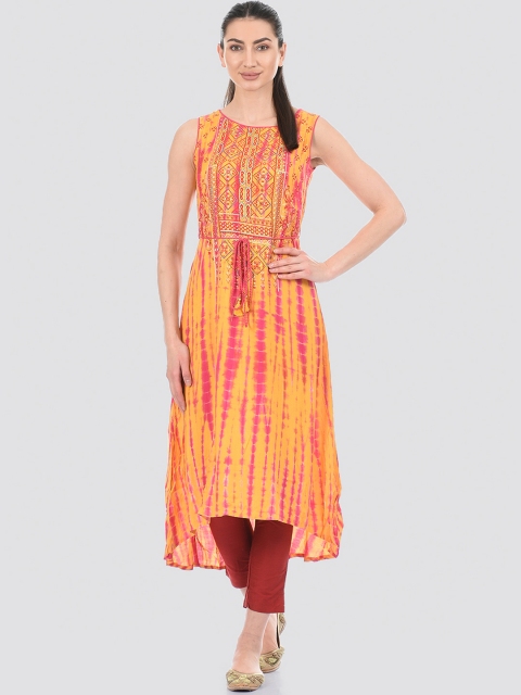 

Ethnicity Women Mustard Yoke Design Anarkali Kurta