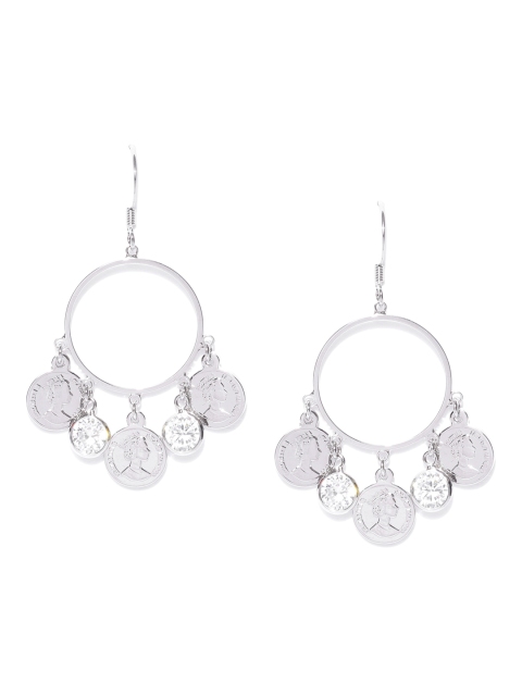 

Jewels Galaxy Silver-Plated Handcrafted Circular Drop Earrings