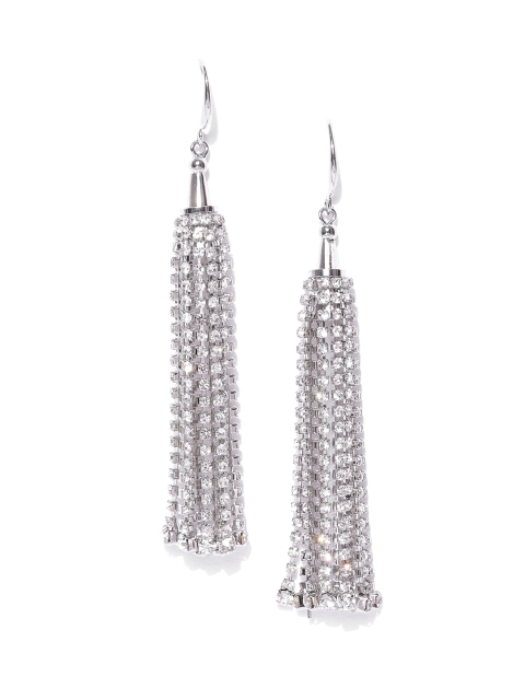 

Jewels Galaxy Silver-Toned Handcrafted Contemporary Drop Earrings