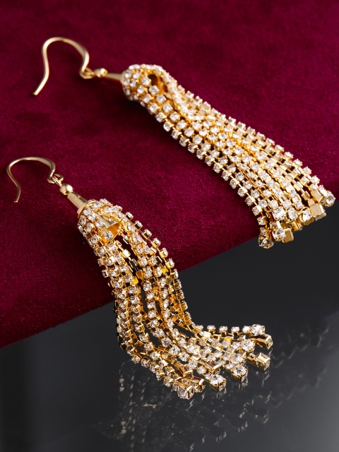 

Jewels Galaxy Gold-Plated Handcrafted Contemporary Drop Earrings