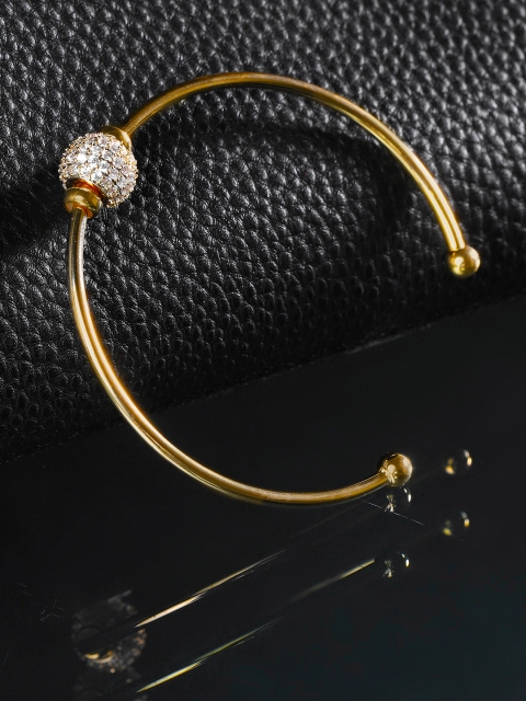 

Jewels Galaxy Gold-Plated Stone-Studded Cuff Bracelet