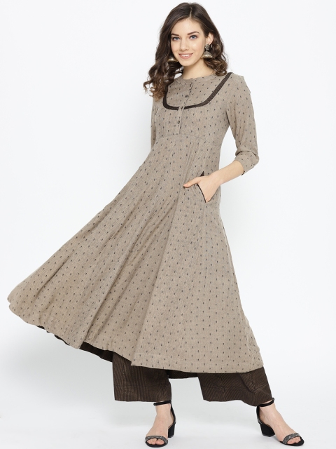 

Sangria Women Grey & Black Self Design Kurta with Palazzos