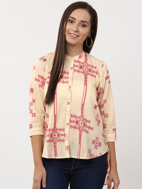 

Sangria Women Yellow & Red Regular Fit Printed Casual Shirt