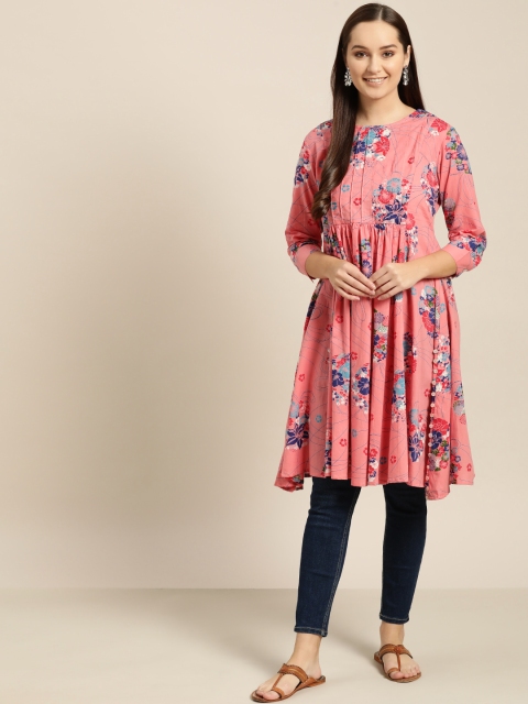 

Sangria Pink & Blue Printed Tunic