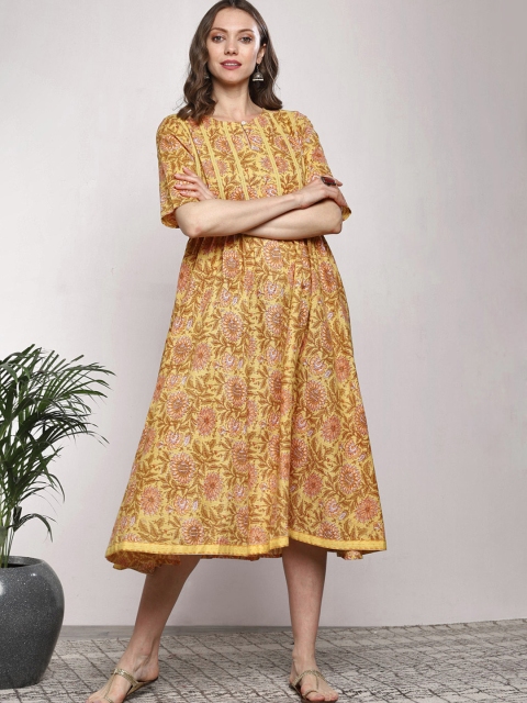 

Sangria Women Yellow Printed Anarkali Kurta
