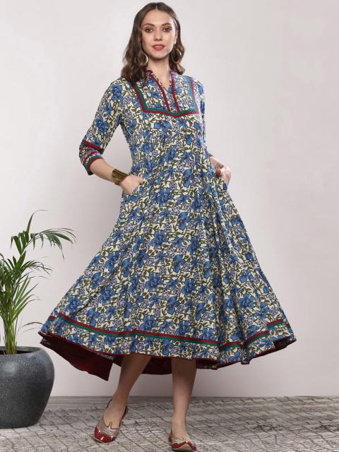 

Sangria Women Blue Printed Anarkali Kurta