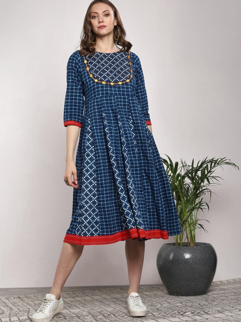 

Sangria Women Blue Woven Design Anarkali Kurta