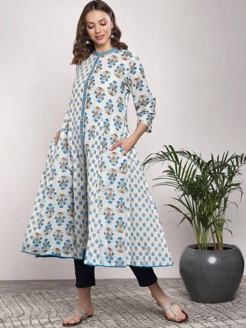 

Sangria Women White Printed A-Line Kurta