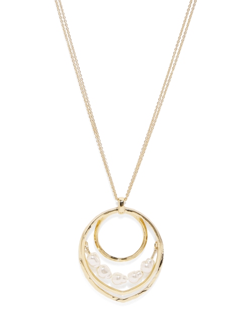 

Accessorize Gold-toned Circular Pendant With Chain