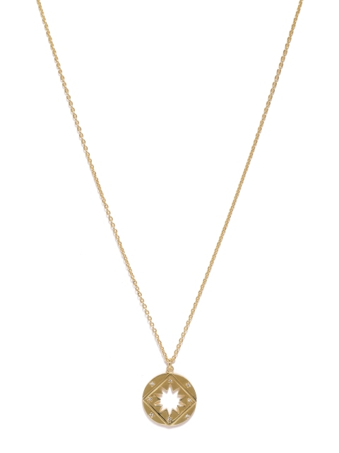 

Accessorize Gold Plated Circular Pendant With Chain