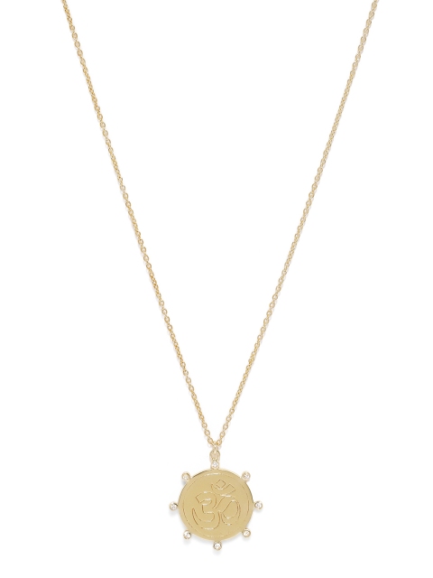 

Accessorize Gold Plated Circular Om Pendant With Chain