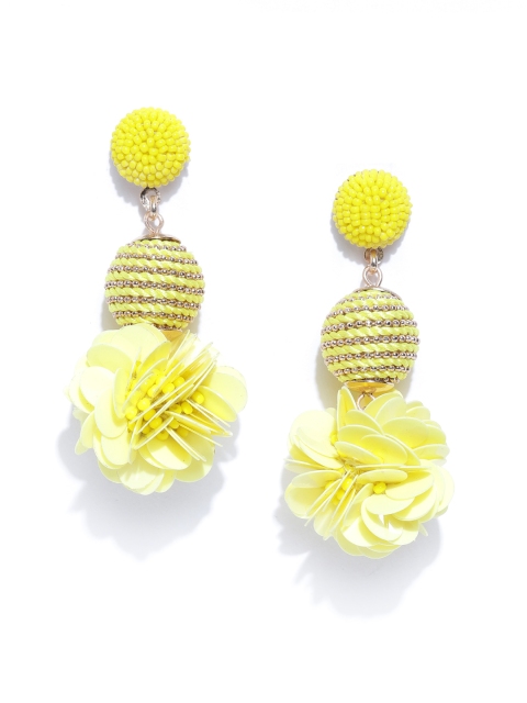 

Accessorize Yellow Beaded Floral Drop Earrings