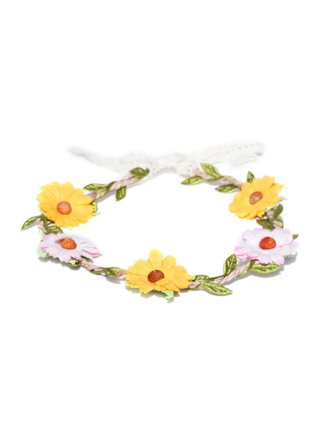 

Accessorize Mustard Yellow & Pink Floral Tiara