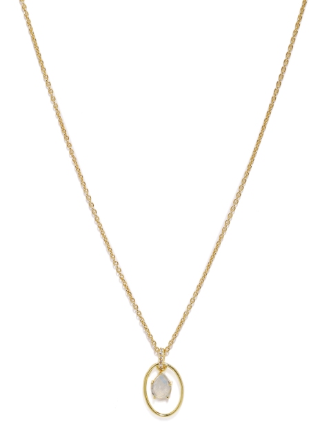 

Accessorize Gold-Plated Aqua Quartz Pendant with Chain