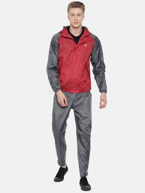 

Wildcraft Men Red & Grey Solid Rain Suit