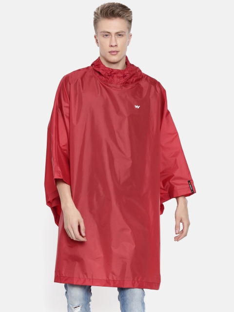 

Wildcraft Men Red Hooded Poncho Rain Jacket