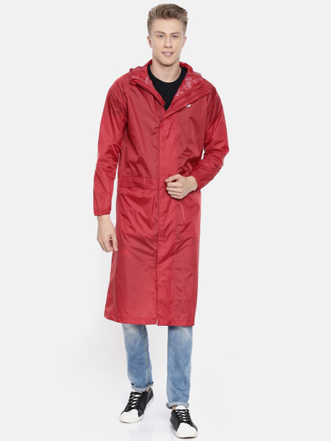 

Wildcraft Men Red Hooded Rain Coat