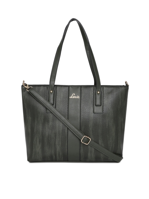 

Lavie Olive Green Textured Shoulder Bag