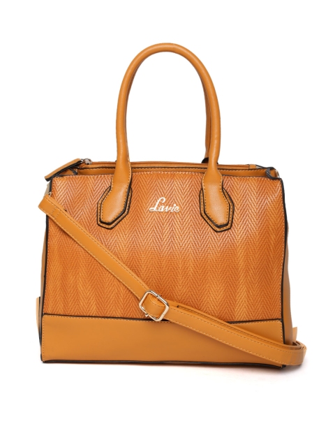 

Lavie Mustard Yellow Textured Handheld Bag